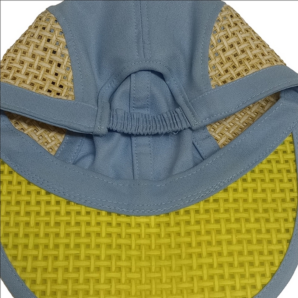 RAG & BONE LIGHT BLUE PACKABLE VISOR STRAW PANELS HAT - Picture 5 of 6